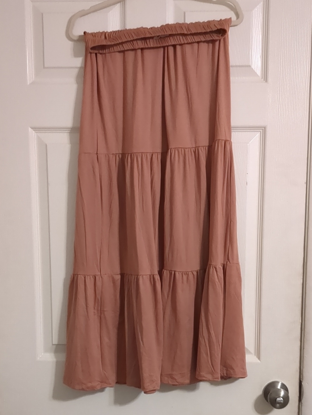 Heart Hips Tiered Maxi Skirt in Dusty Rose